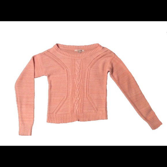 Forever 21 peachy pink cotton open-knit sweater - Picture 2 of 5